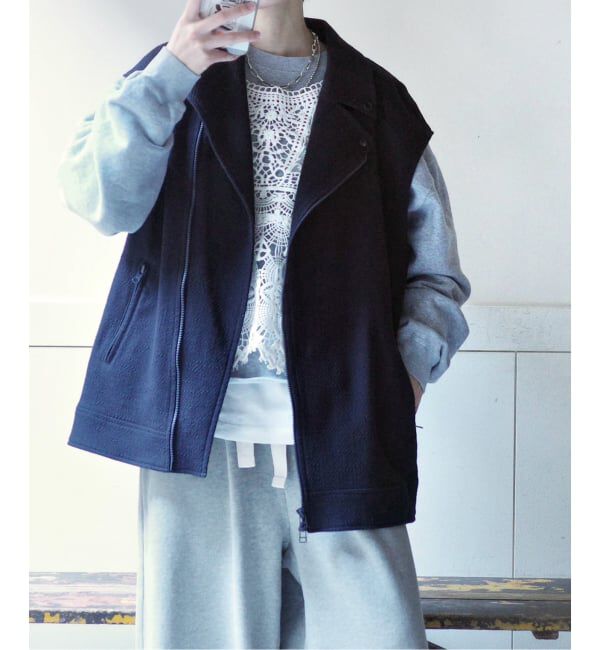 journal standard luxe「MIXツィードライダースベスト」|ダウンベスト・ベスト|