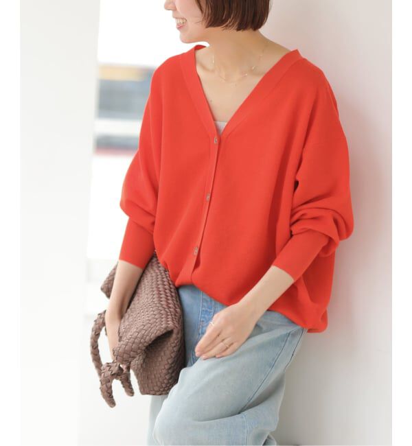 JOURNAL STANDARD relume「《予約》［26SS新作］リネンミックスシアーVネックカーディガン」|カーディガン|レッド