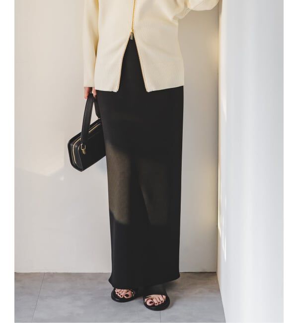 NOBLE「《追加》【洗える】コンフォートジャージーライクタイトスカート 3」|スカート|