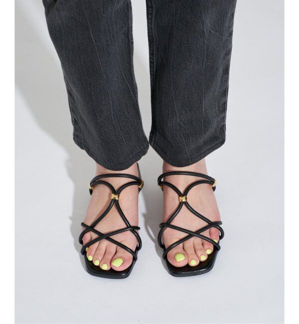  「GRISE3.5cmクロスメタルストリングサンダル」|サンダル|