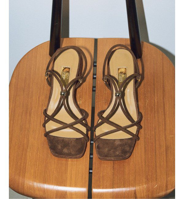  「GRISE3.5cmクロスメタルストリングサンダル」|サンダル|ブラウン