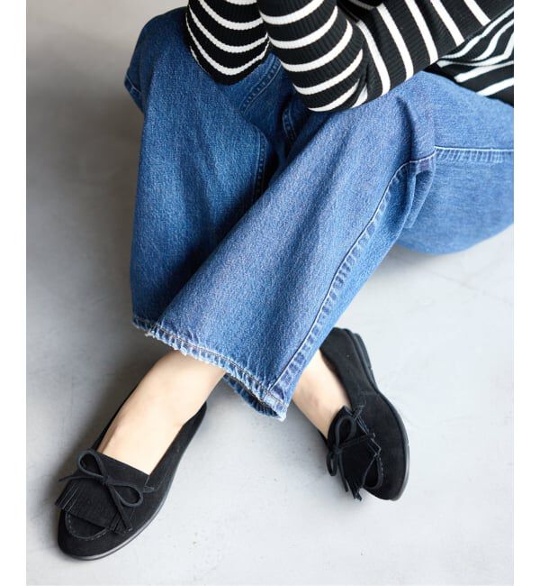  「レザーモールドキルトモカシン」|その他|ブラック