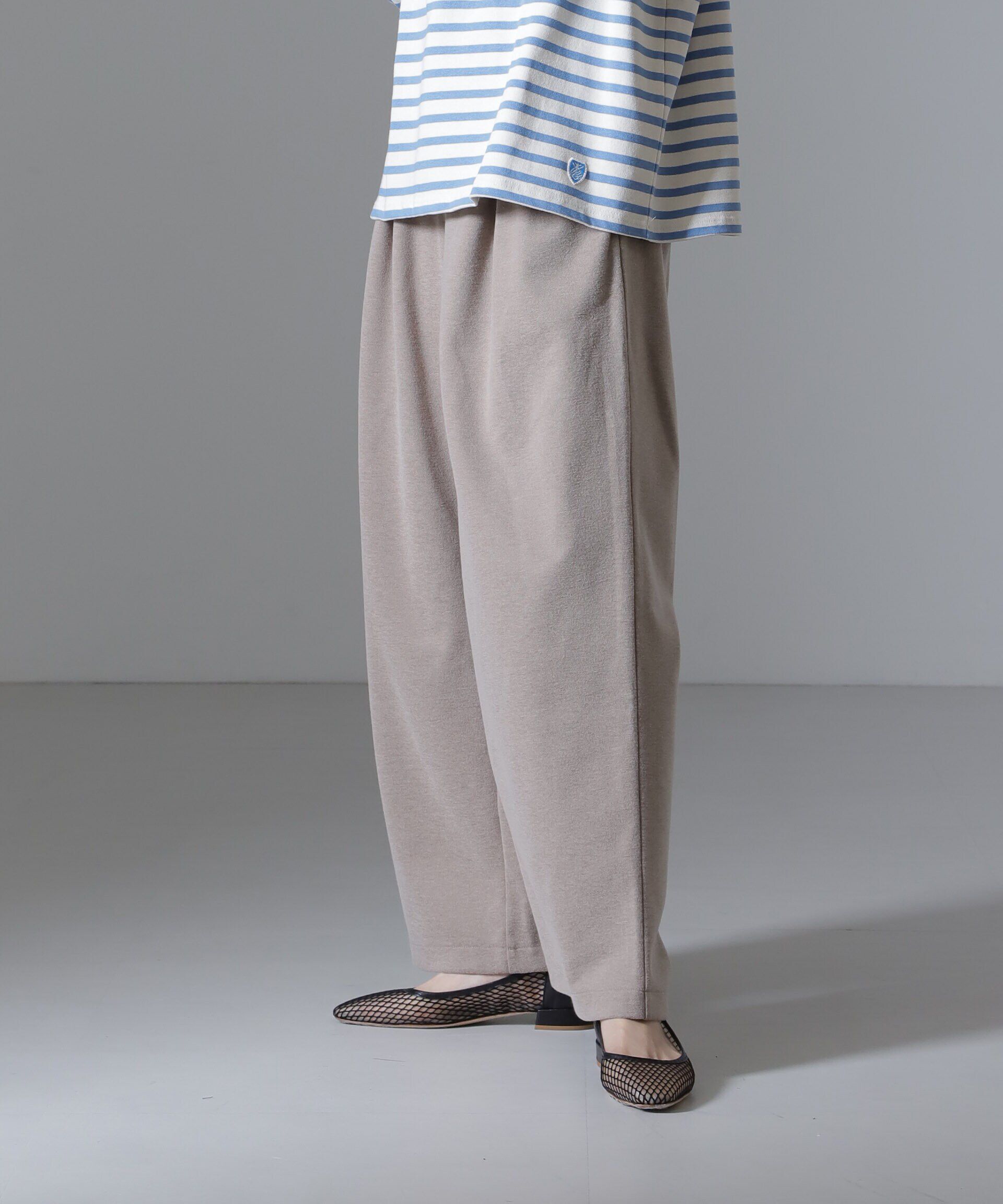 nano･universe「起毛カットタックワイドパンツ」|チノ|