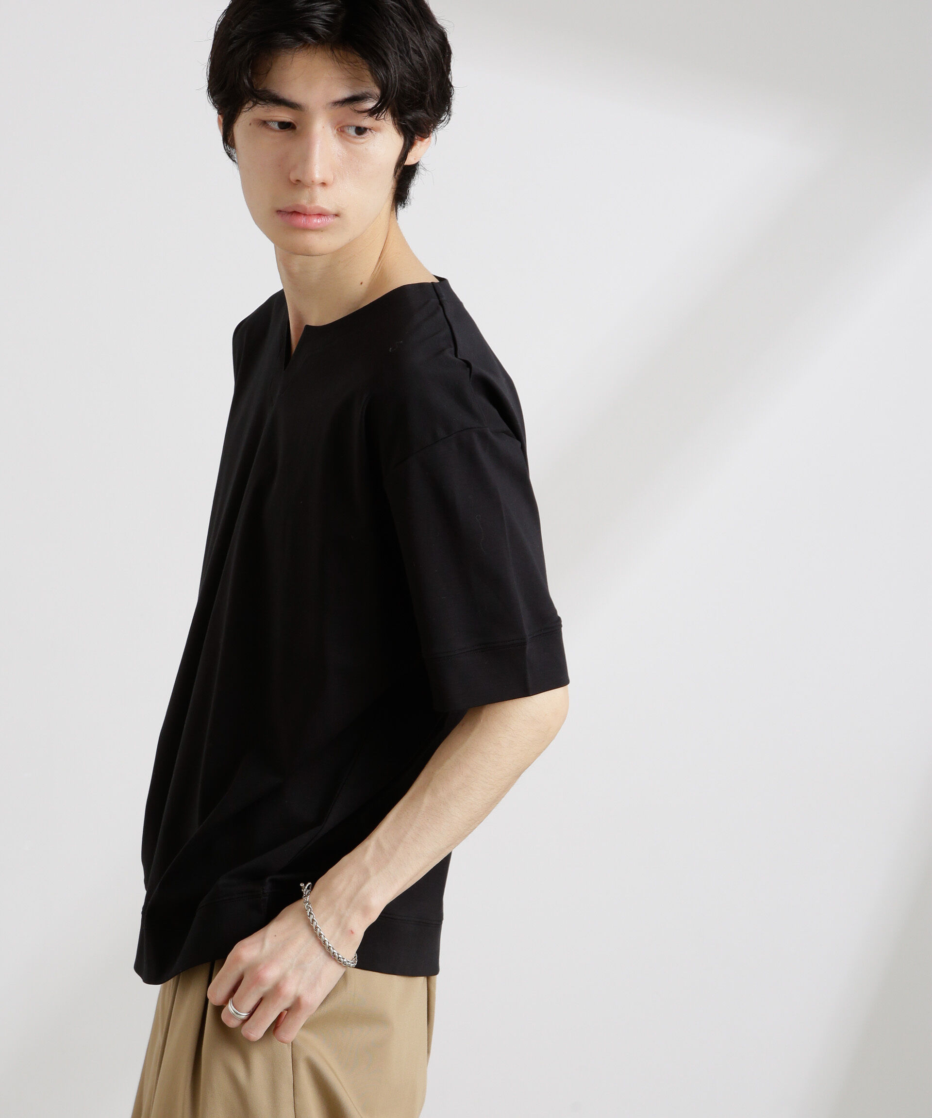 nano･universe「50/－シルケットスムースキーネックTシャツ」|Tシャツ・カットソー|