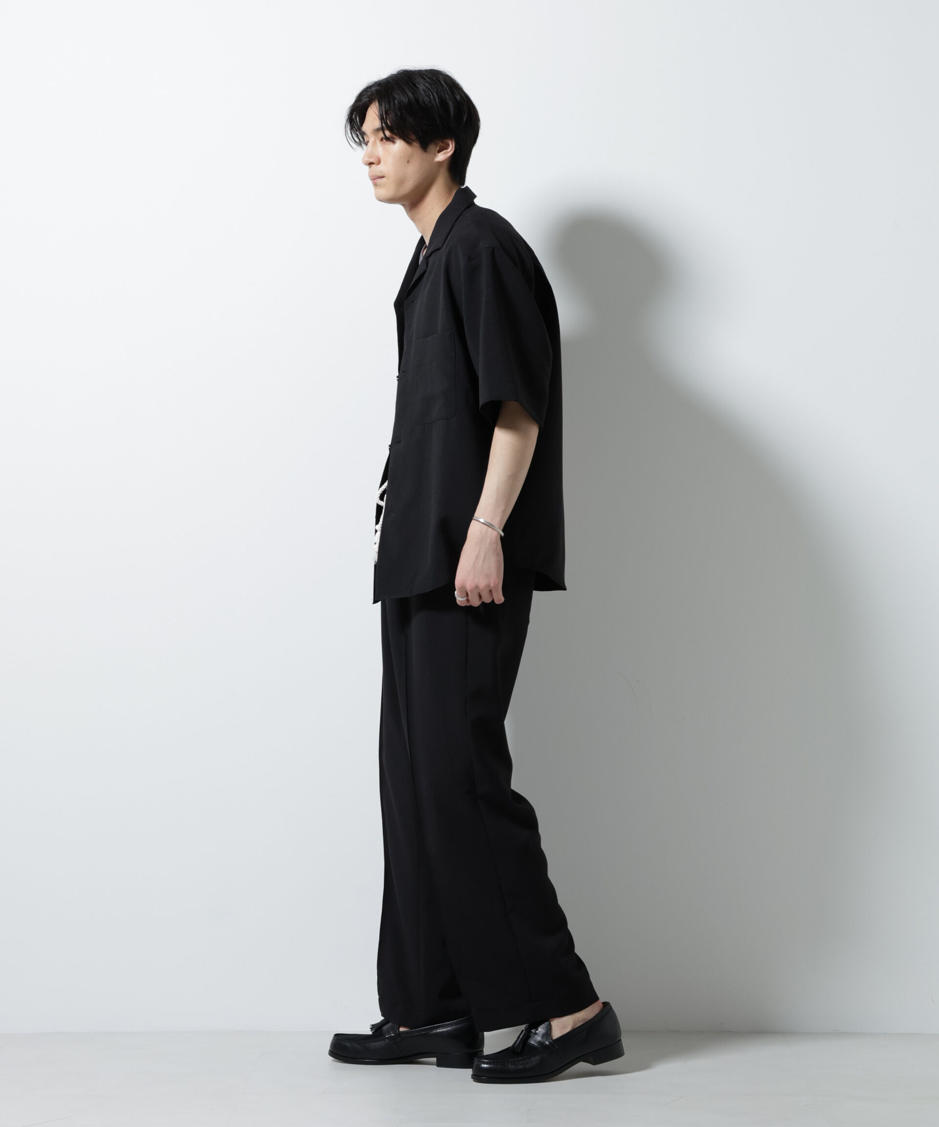 nano･universe「メランジドライイージーテーパードパンツ（セットアップ可）」|チノ|