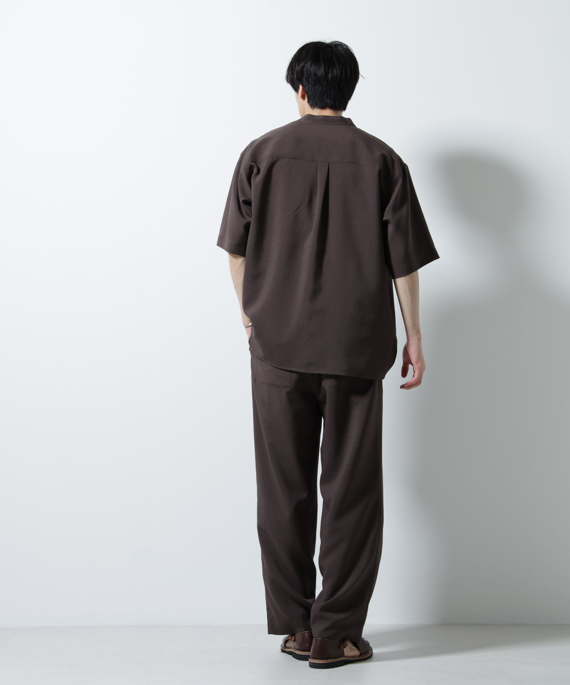 nano･universe「メランジドライイージーテーパードパンツ（セットアップ可）」|チノ|