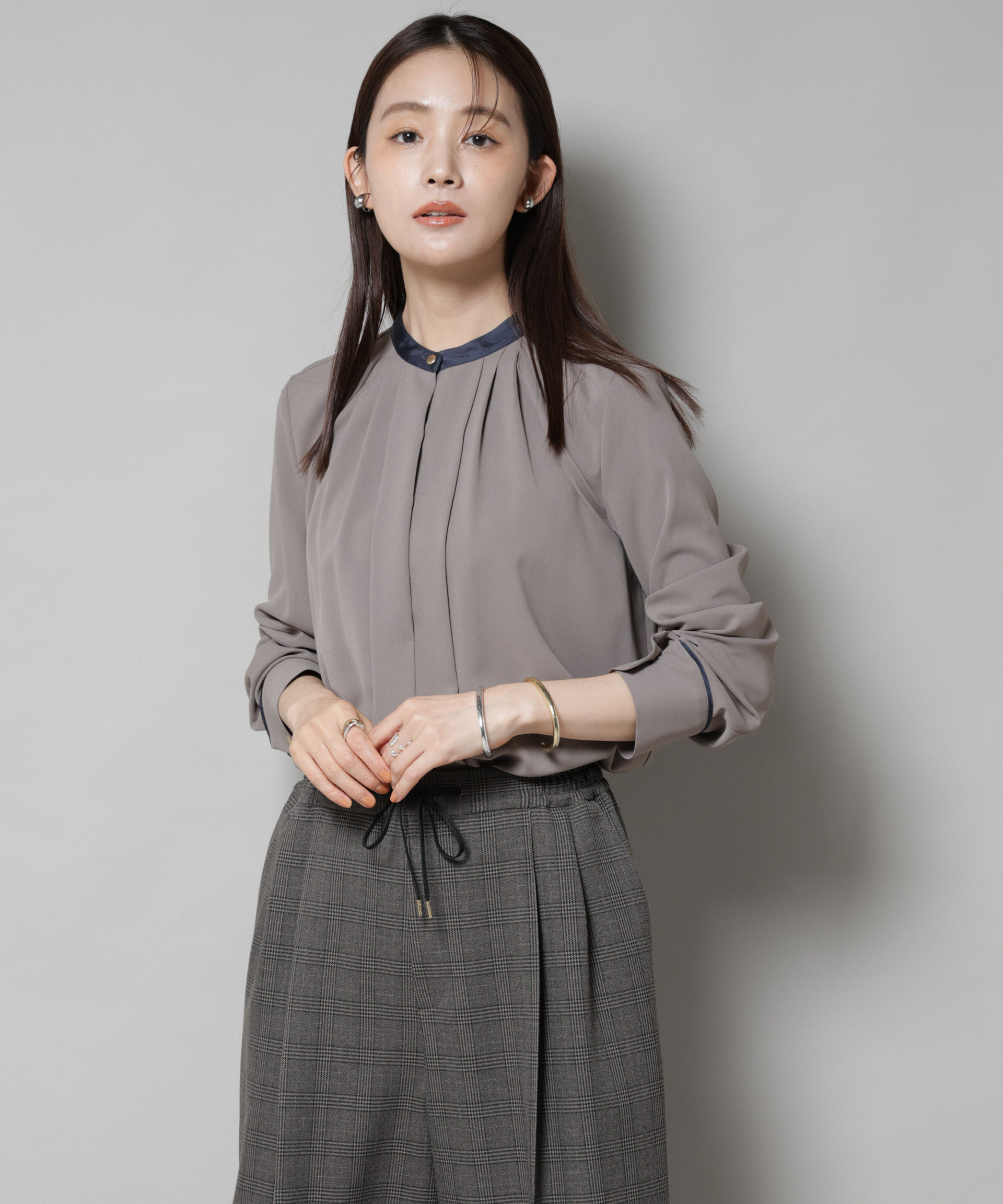 nano･universe「スタンドバイカラータックブラウス」|シャツ・ブラウス|