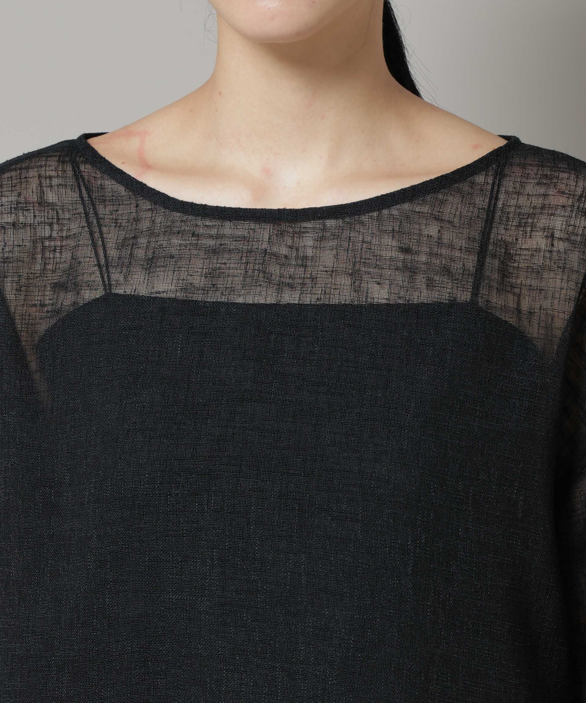 nano･universe「オーバーサイズメッシュブラウス」|シャツ・ブラウス|