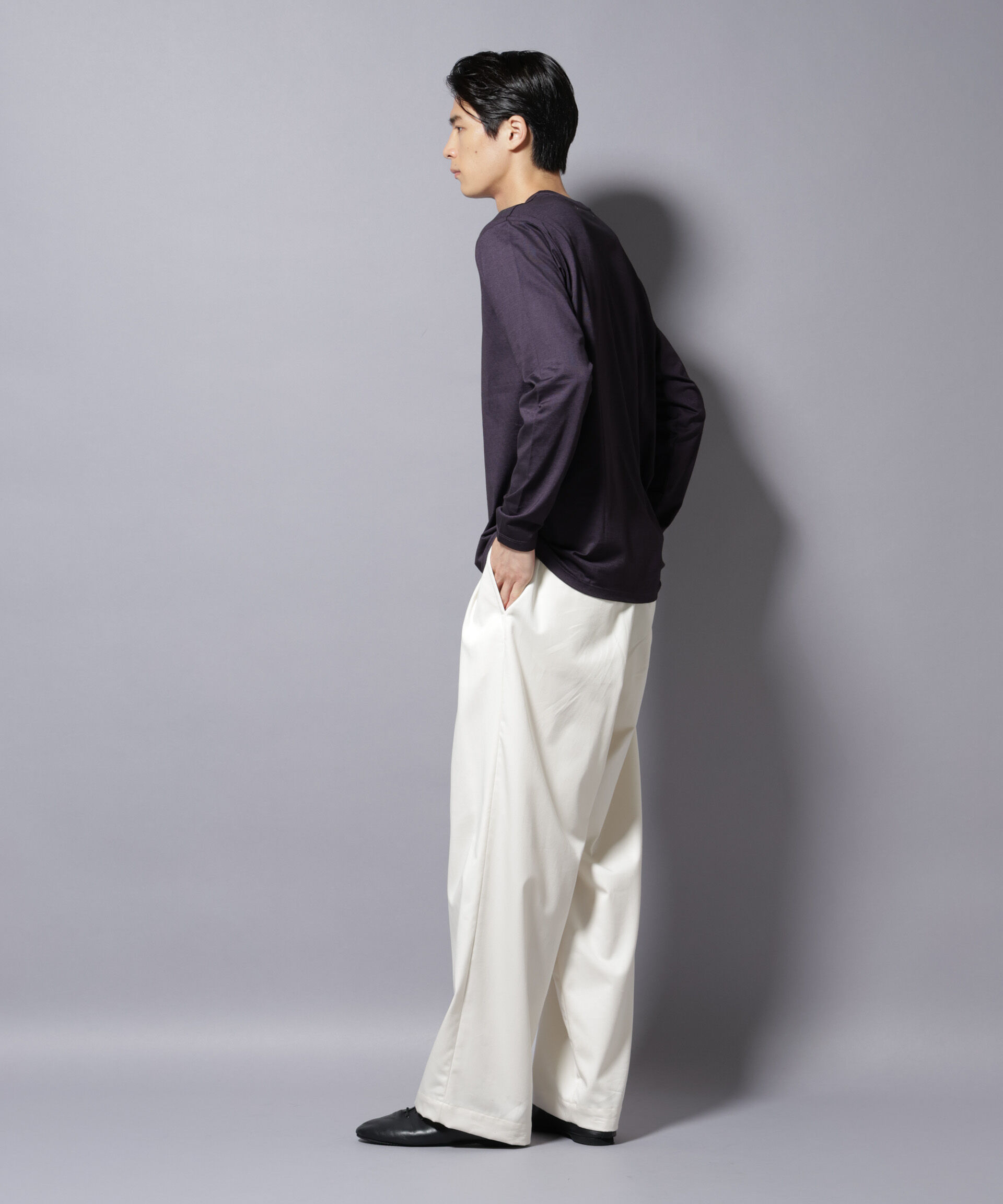 nano･universe「ソラーロライトストレッチヘンリーネックTシャツ 長袖」|Tシャツ・カットソー|