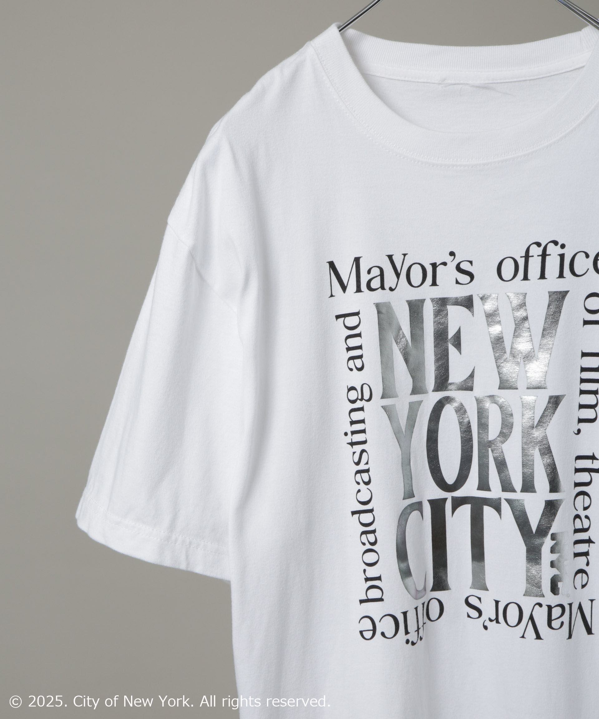 nano･universe「別注GOOD ROCK SPEED NYC シルバー箔プリントTシャツ」|Tシャツ・カットソー|