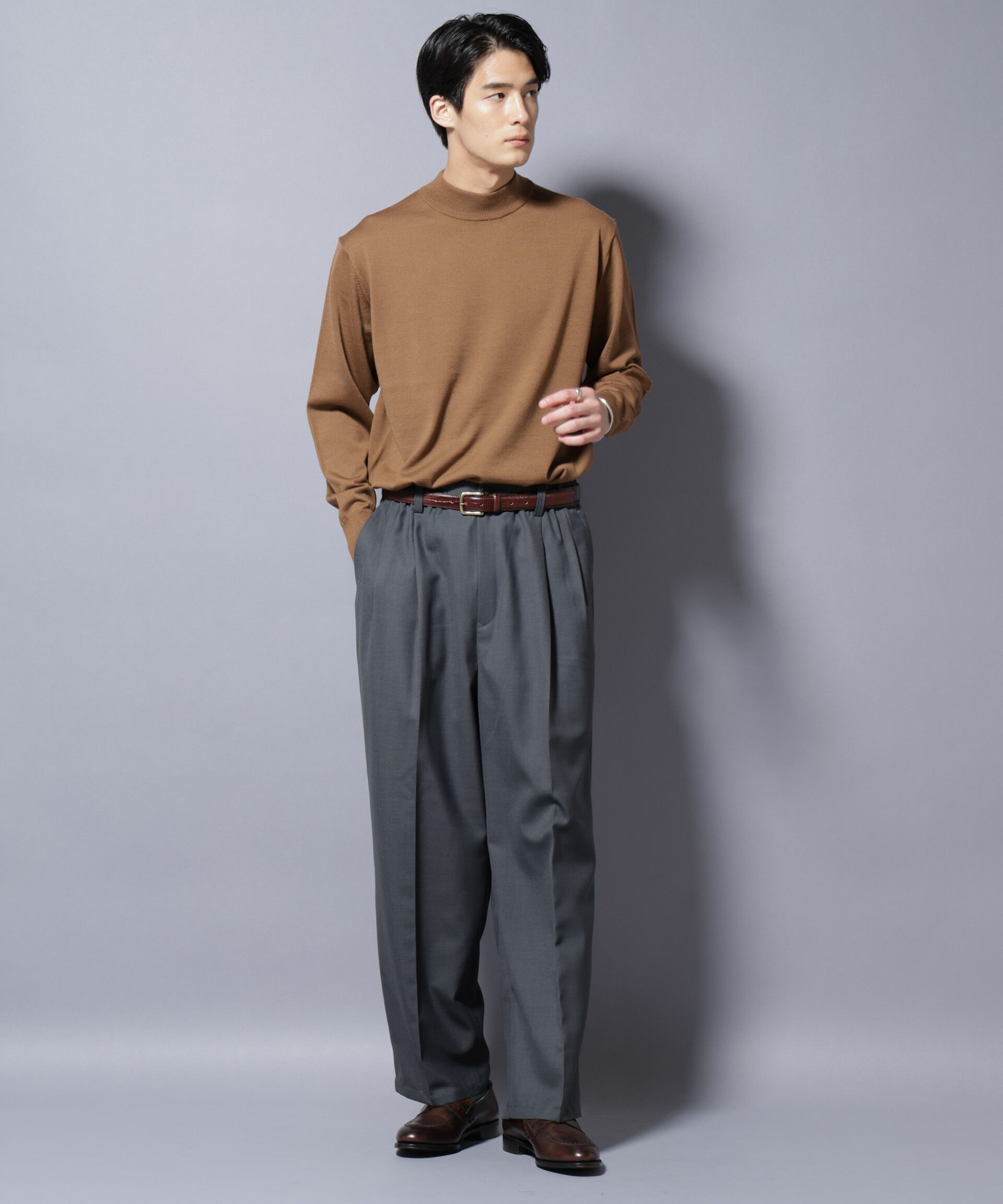 nano･universe「「毛玉レスニット」ファインゲージモックネック」|ニット・セーター|