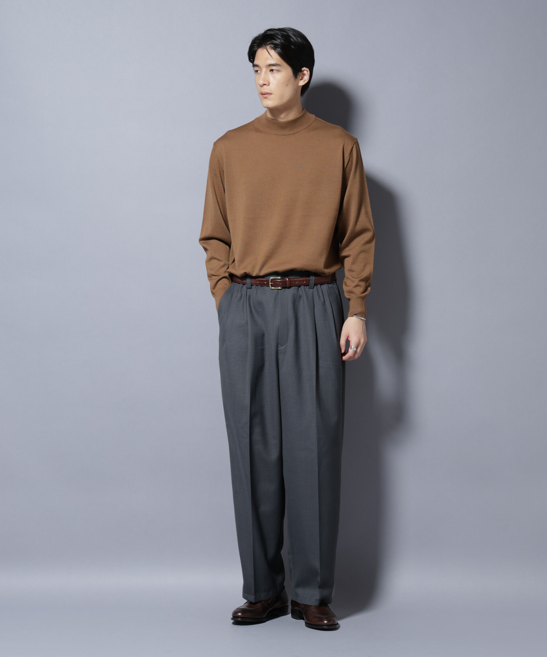 nano･universe「「毛玉レスニット」ファインゲージモックネック」|ニット・セーター|