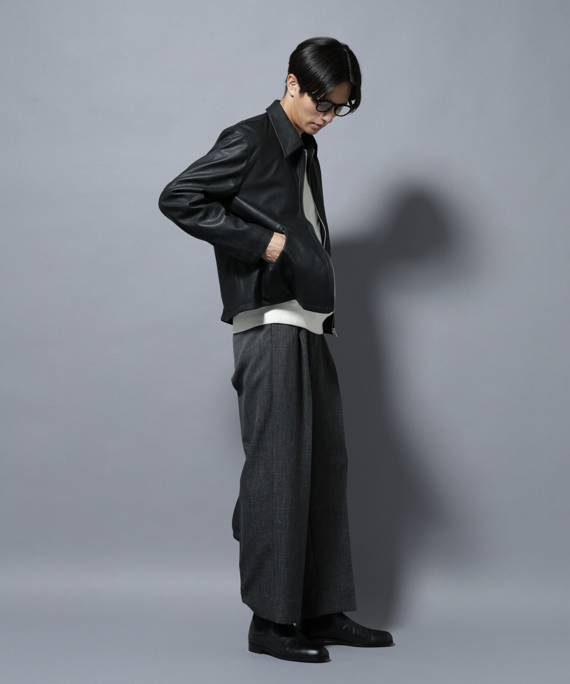 nano･universe「「大人のワイドパンツ」シャークスキンイージースラックス」|チノ|