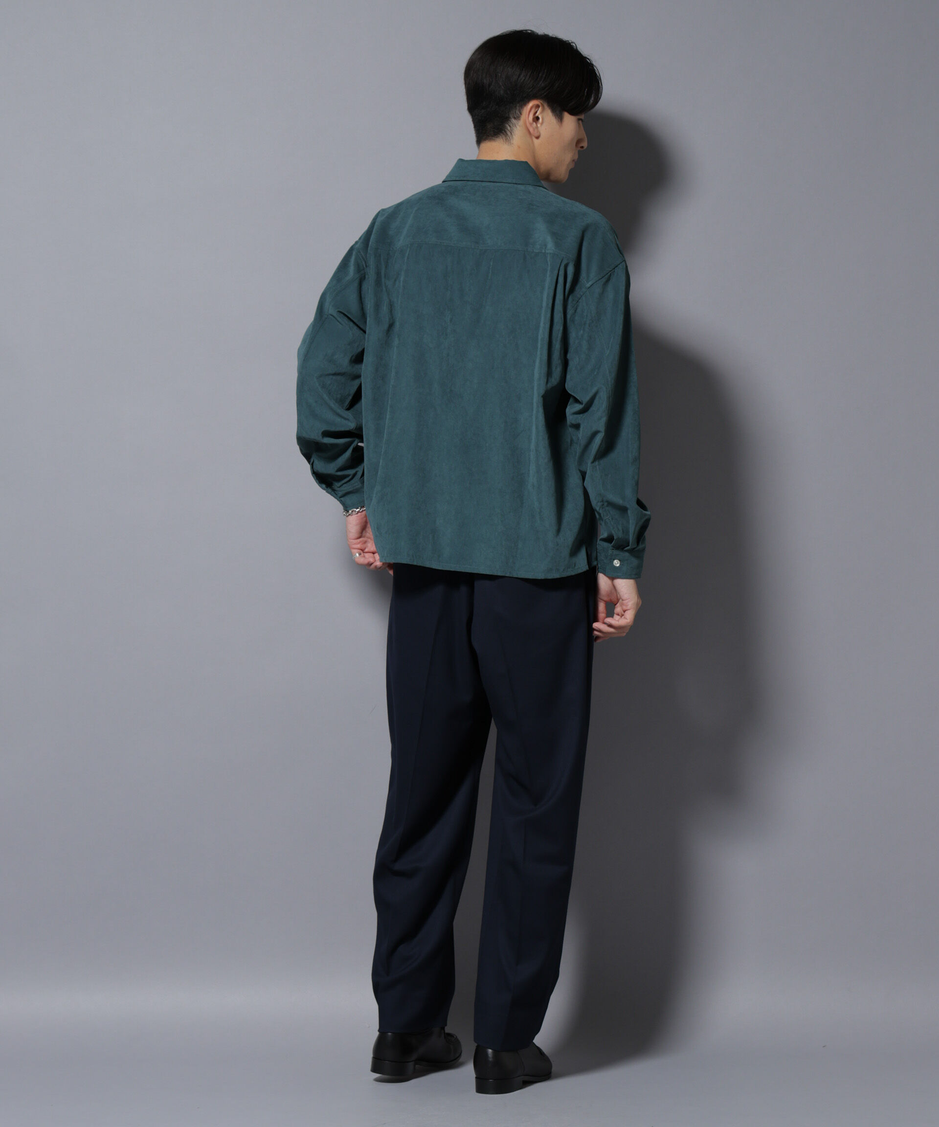 nano･universe「微起毛ワイド2タックテーパードパンツ」|チノ|