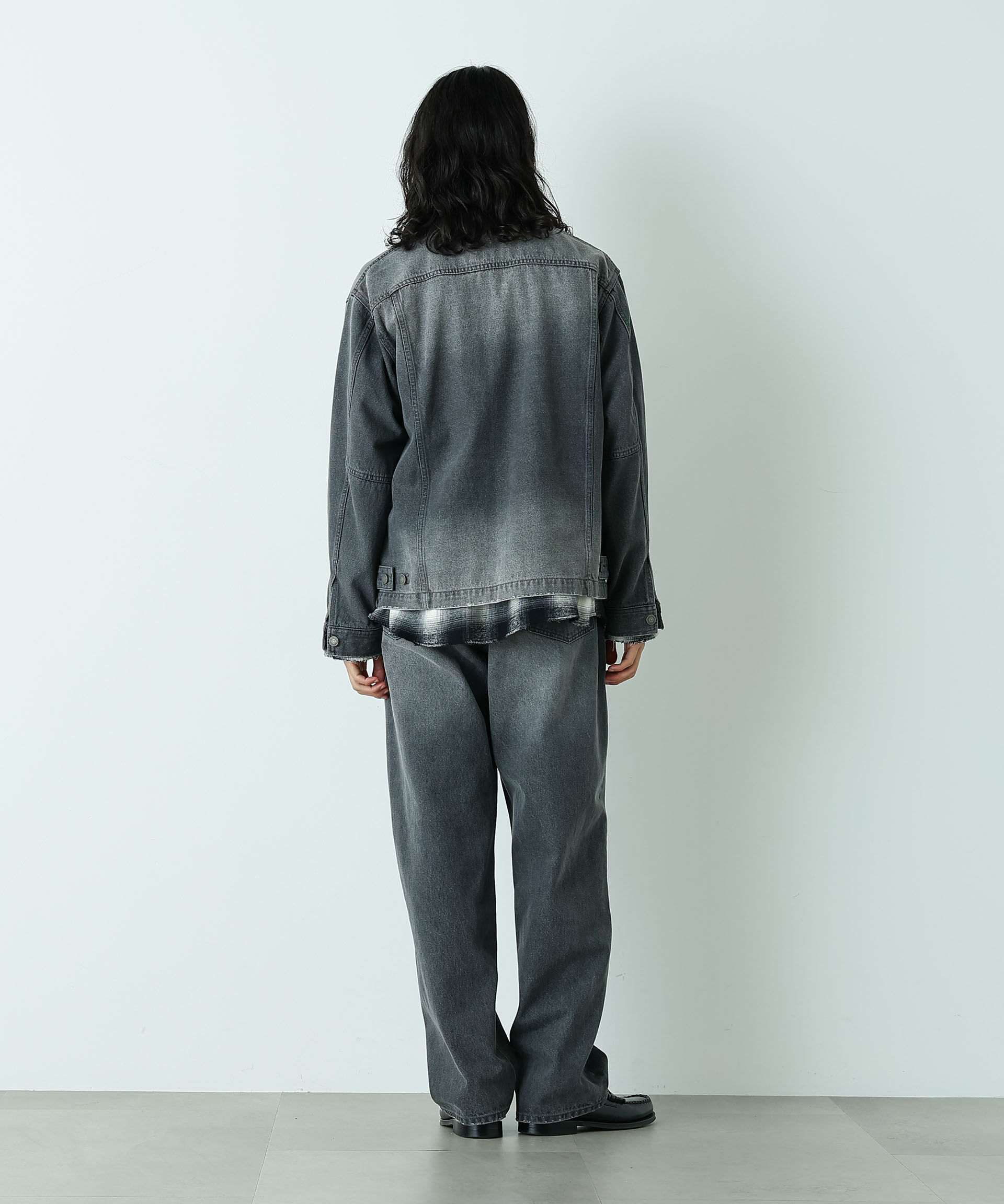 nano･universe「｢HOTEL PALACE｣ フェードデニムカバーオールジャケット」|ブルゾン・スタジャン|