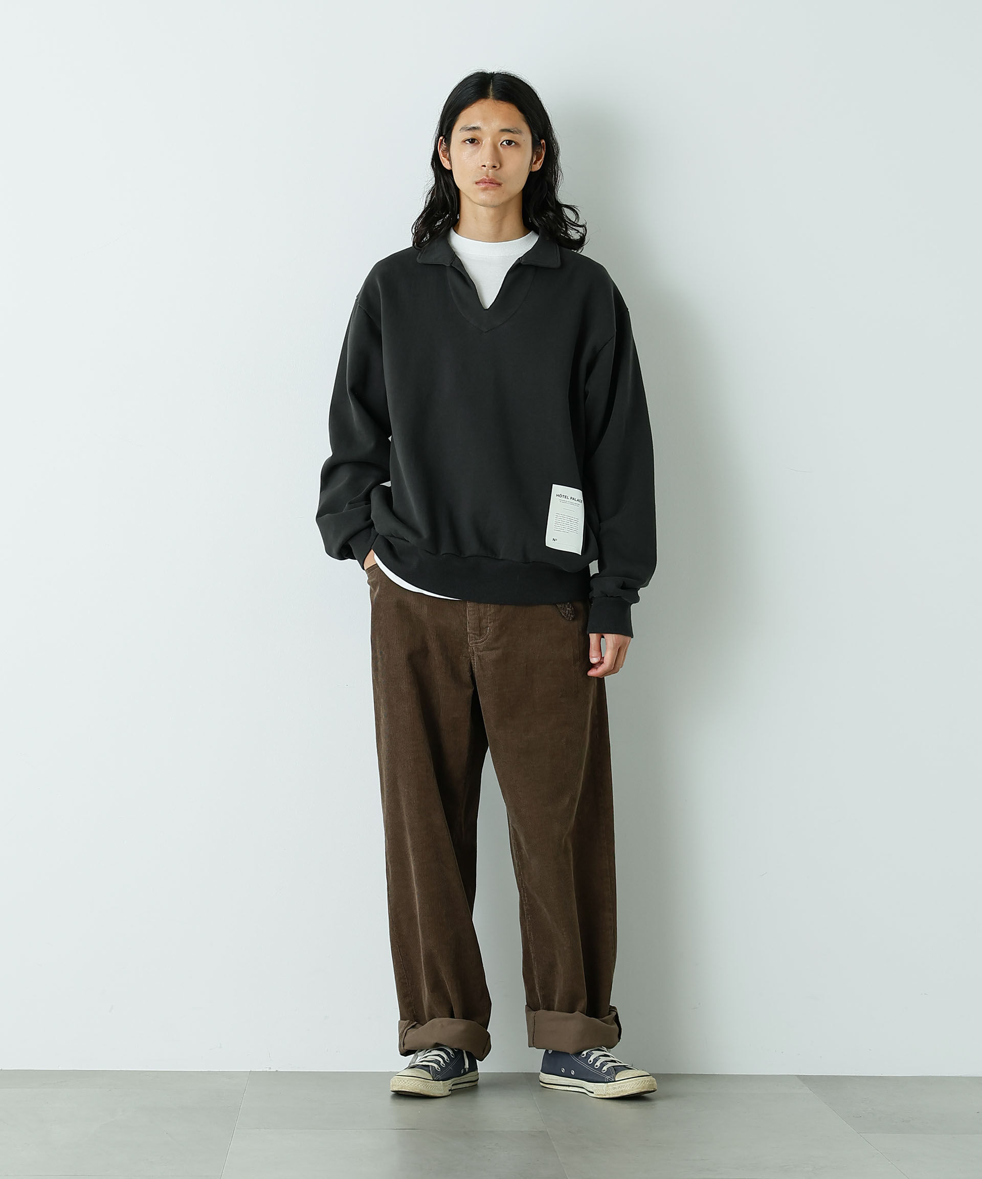 nano･universe「｢HOTEL PALACE｣ スキッパーロゴスウェット」|Tシャツ・カットソー|