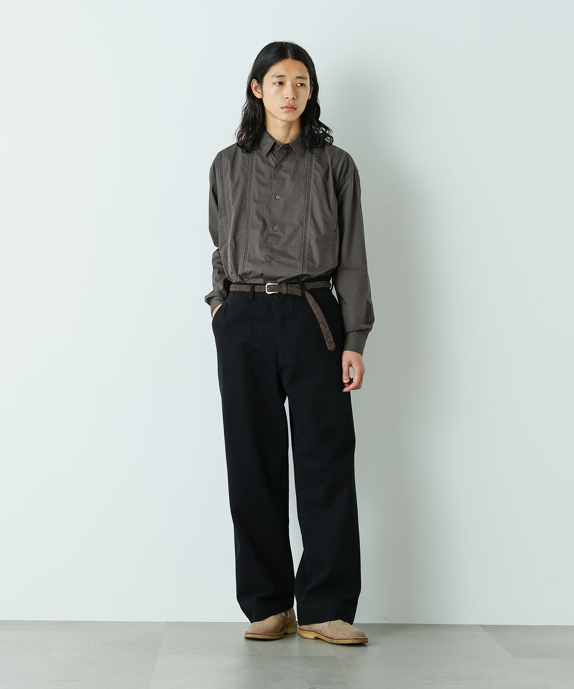 nano･universe「｢HOTEL PALACE｣ ワイドストレートチノパンツ」|チノ|