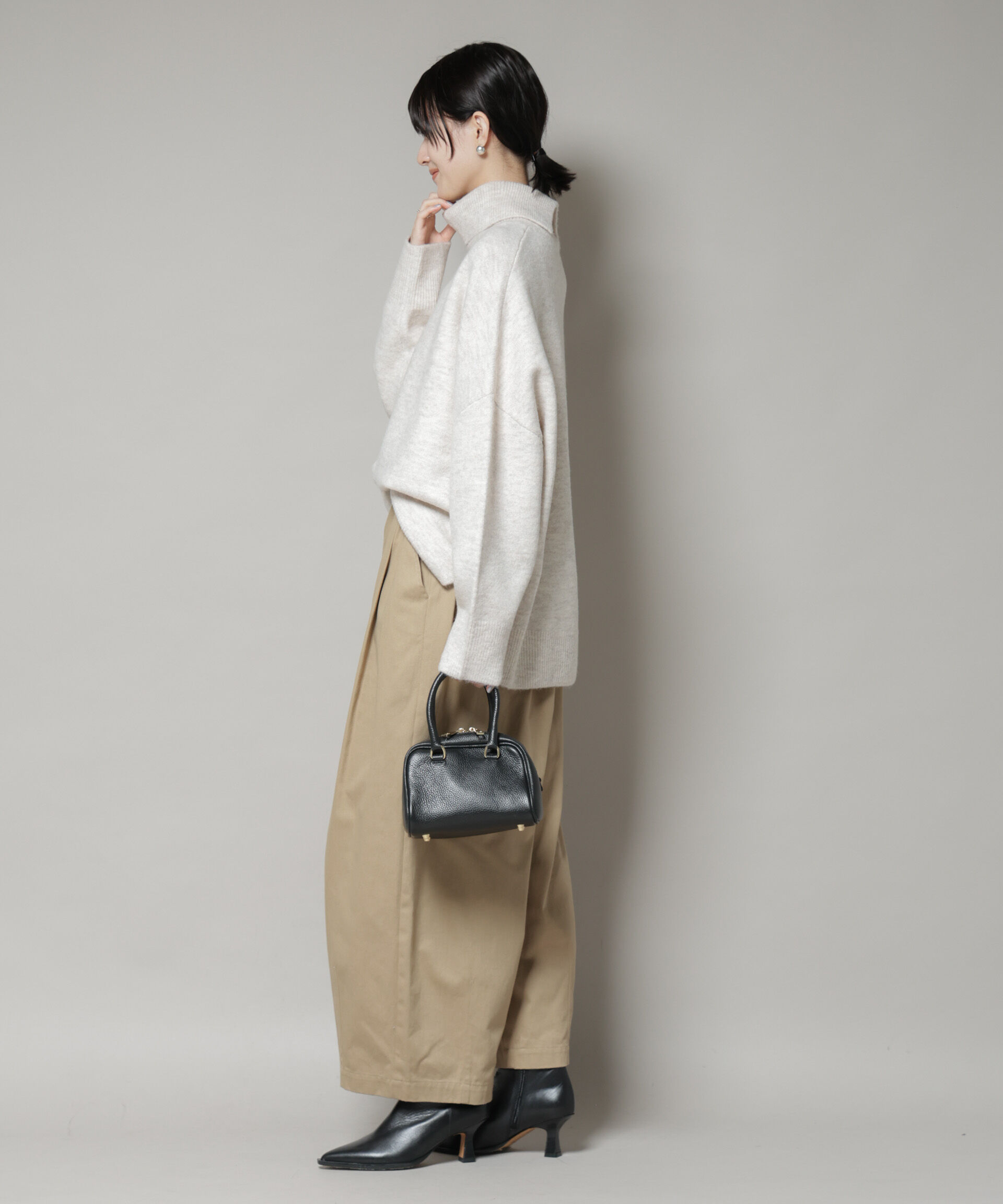 nano･universe「タートルワイドシルエット圧縮ニット」|ニット・セーター|