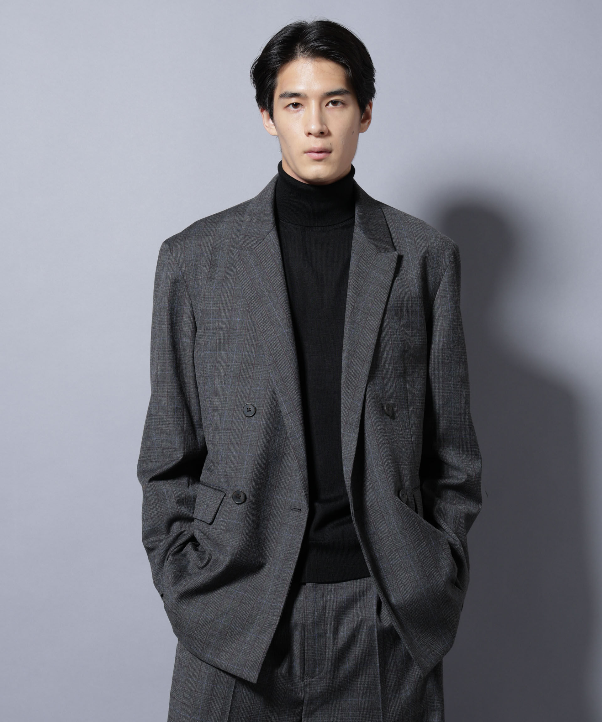 nano･universe「DELEGANTE グレンチェックW-Brethted ジャケット（セットアップ可）」|テーラードジャケット|