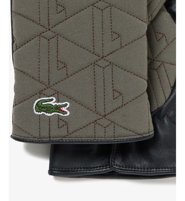 LACOSTE「モノグラムキルティング&times;レザーグローブ」|手袋|