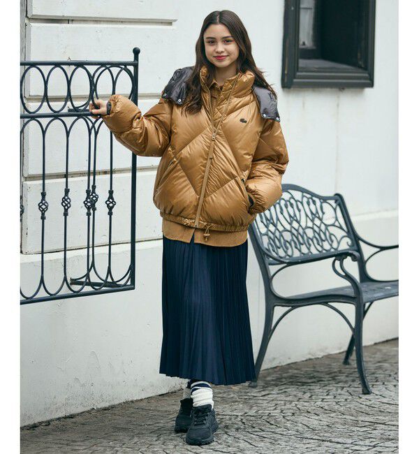 LACOSTE「オーバーサイズ撥水ナイロンダウンジャケット / フード取り外し可<br>」|ダウン|