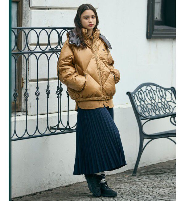 LACOSTE「オーバーサイズ撥水ナイロンダウンジャケット / フード取り外し可<br>」|ダウン|