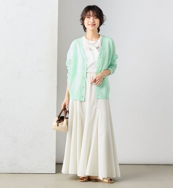 NOLLEY'S「《手洗い可能》メッシュ長袖Vネックカーディガン」|カーディガン|