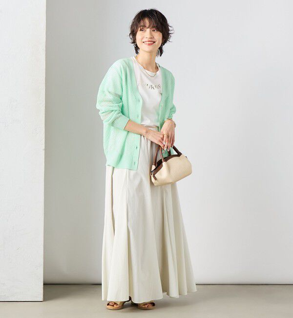 NOLLEY'S「《手洗い可能》メッシュ長袖Vネックカーディガン」|カーディガン|