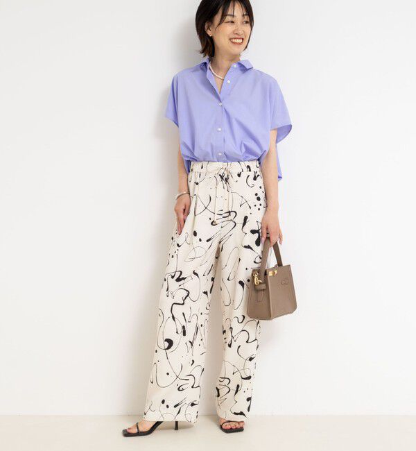 NOLLEY'S「ウォッシャブルプリントタックワイドパンツ」|チノ|