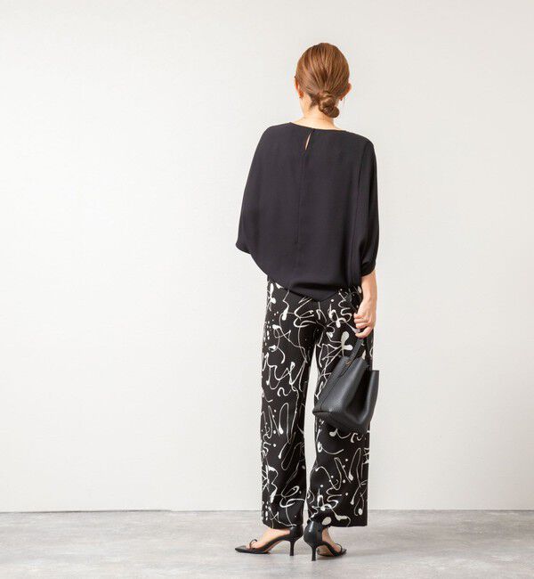 NOLLEY'S「ウォッシャブルプリントタックワイドパンツ」|チノ|