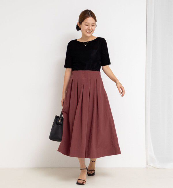 NOLLEY'S「ウォッシャブルバルキータフタタックスカート」|フレア|