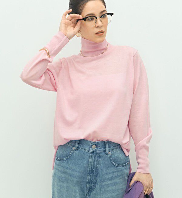 NOLLEY'S「《手洗い可能》《アンサンブル対応》18G天竺ハイネックプルオーバーニット」|ニット・セーター|