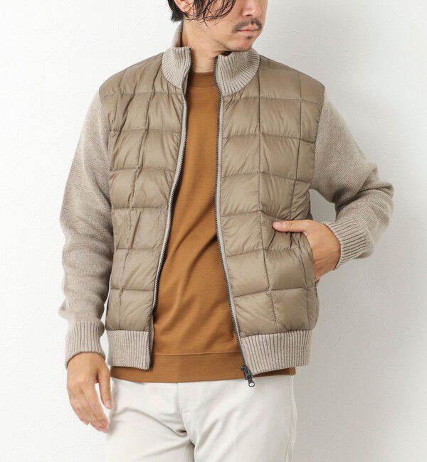 NOLLEY'S goodman「【TAION/タイオン】別注HI NECK DOWN JKT WITH SLEEVE KNIT 25AW」|ブルゾン・スタジャン|