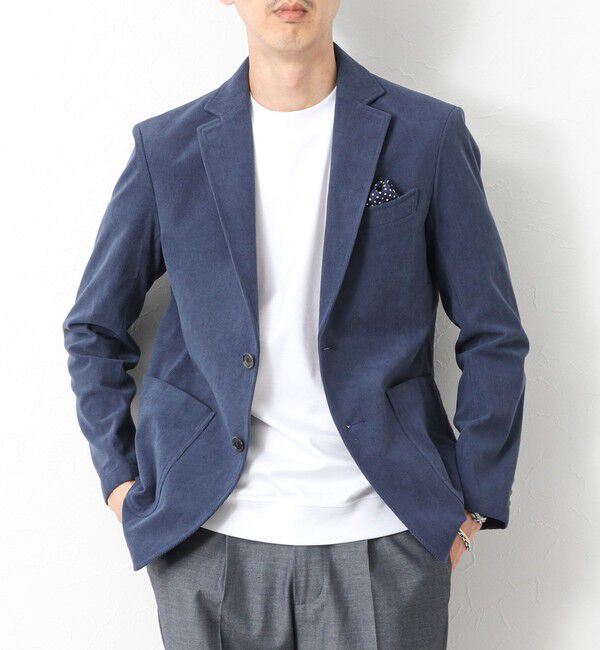 NOLLEY'S goodman「《ビジカジ/セットアップ対応》トリコットコーデュロイ ストレッチ イージーJK 25AW」|テーラードジャケット|グレイッシュブルー
