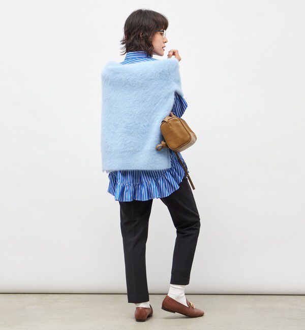 Rie Miller「ウォッシャブル裾フリルレギュラーカラーシャツ」|シャツ・ブラウス|