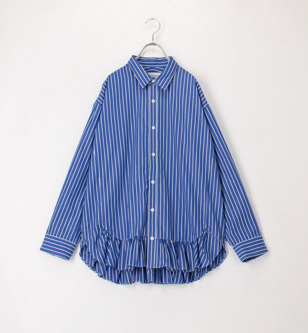 Rie Miller「ウォッシャブル裾フリルレギュラーカラーシャツ」|シャツ・ブラウス|
