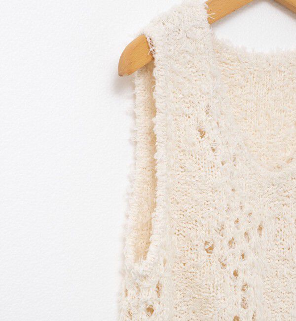 NOLLEY'S「《手洗い可能》カットフェザーヤーン透かし柄2WAYビスチェ」|ベスト・ジレ|