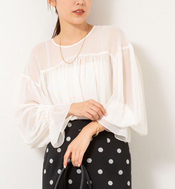 NOLLEY'S「ウォッシャブル楊柳ギャザーブラウス」|シャツ・ブラウス|