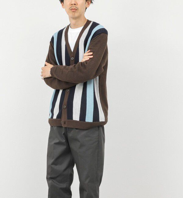 NOLLEY'S goodman「ウォッシャブル 抗菌加工 フロントストライプ 7Gカーディガン 25AW」|ニット・セーター|