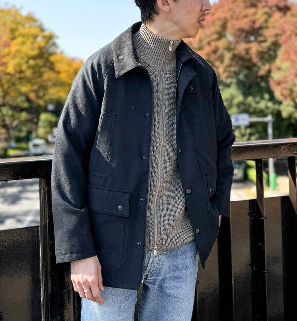 NOLLEY'S goodman「《ビジカジ対応》【TECHTWEED】【SORONA】中綿ユーティリティジャケット 25AW」|ブルゾン・スタジャン|ブラック