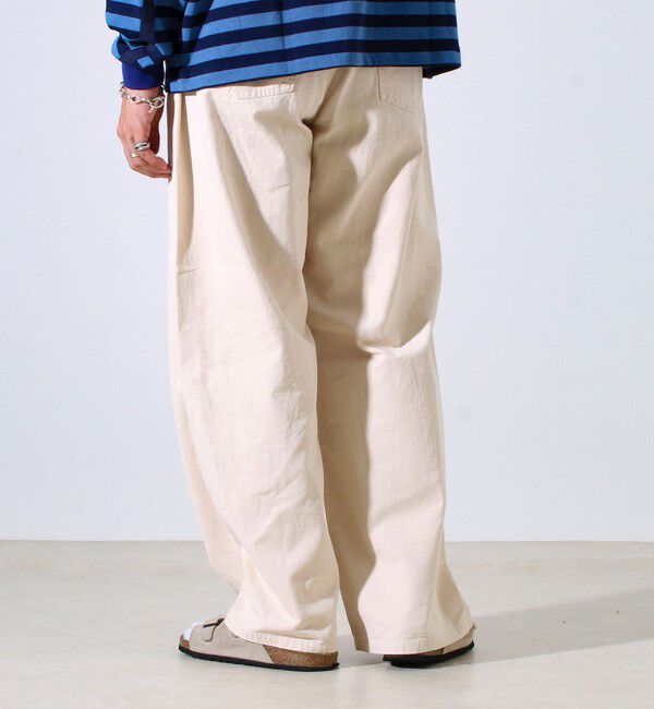 GLOSTER「【ワイド好き必見】ダック地 ワイドシルエットパンツ」|チノ|