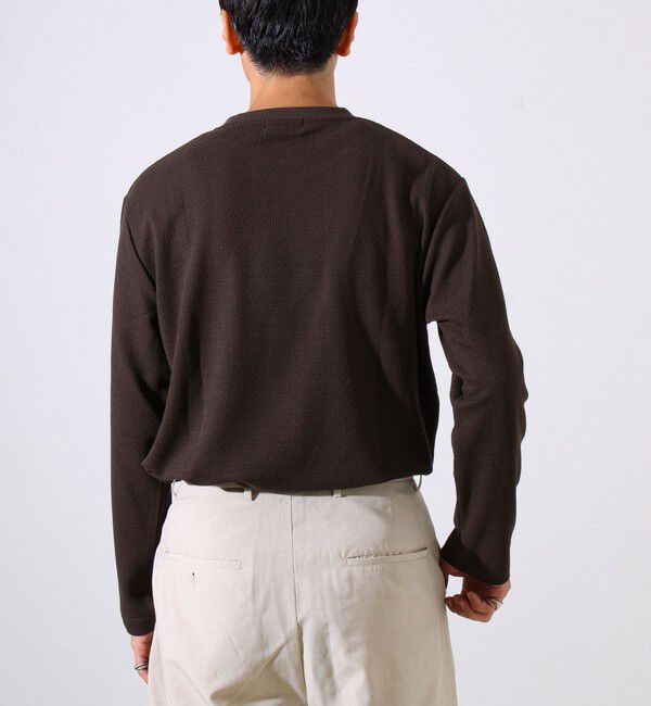 GLOSTER「【シリーズ累計人気】【ジャケットのインナーにおすすめ】ふくれジャガードロンT」|Tシャツ・カットソー|