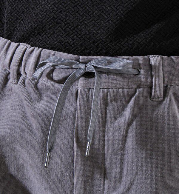 GLOSTER「【あったか快適なのに上品見え】コール裏フリースストレッチイージーパンツ」|チノ|