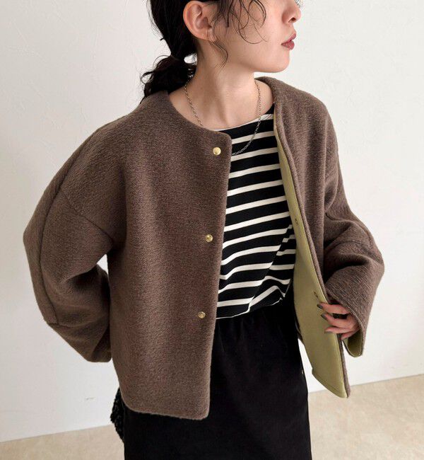 fredy emue「イタリアンエアリーノーカラーブルゾン」|ブルゾン・スタジャン|