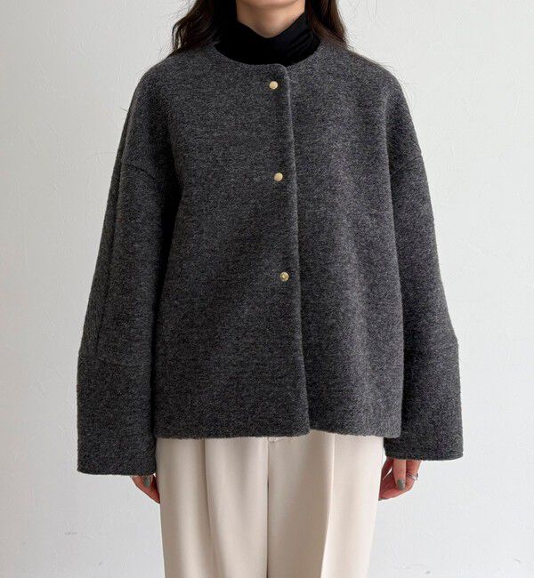 fredy emue「イタリアンエアリーノーカラーブルゾン」|ブルゾン・スタジャン|