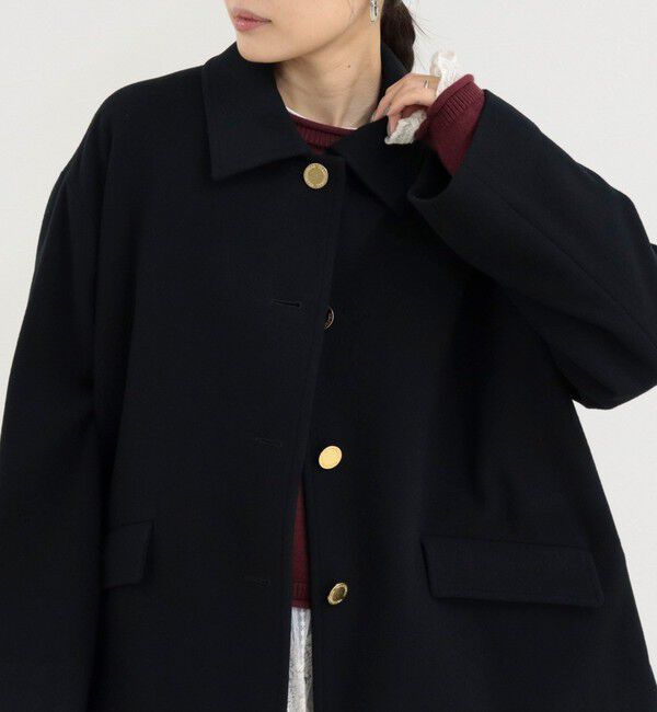 fredy emue「【Traditional WeatherWear】LINTON SHORT コート」|ダッフルコート|ブラック