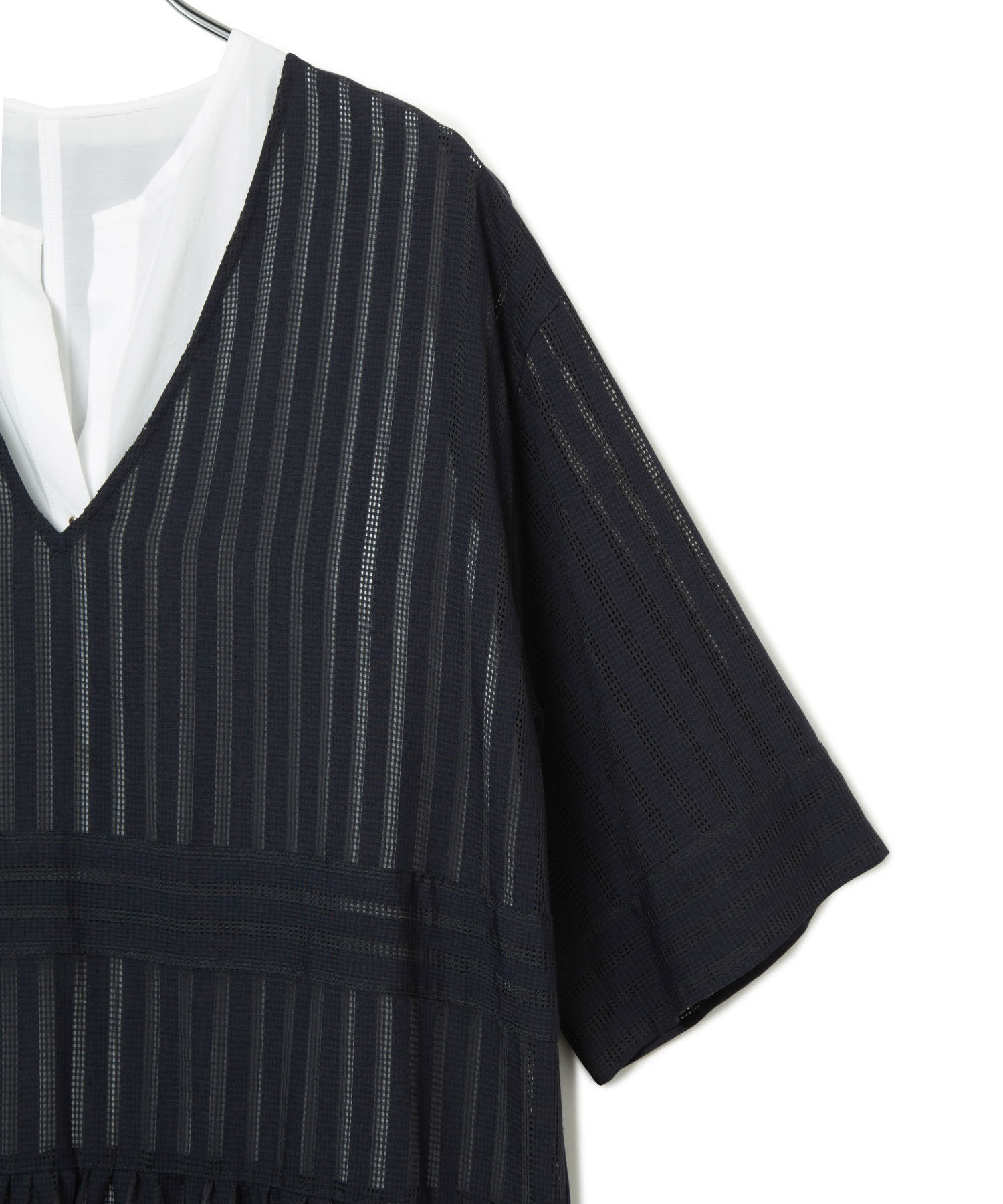 ROPE「シャドーストライプ/楊柳 レイヤードワンピース」|ワンピース|