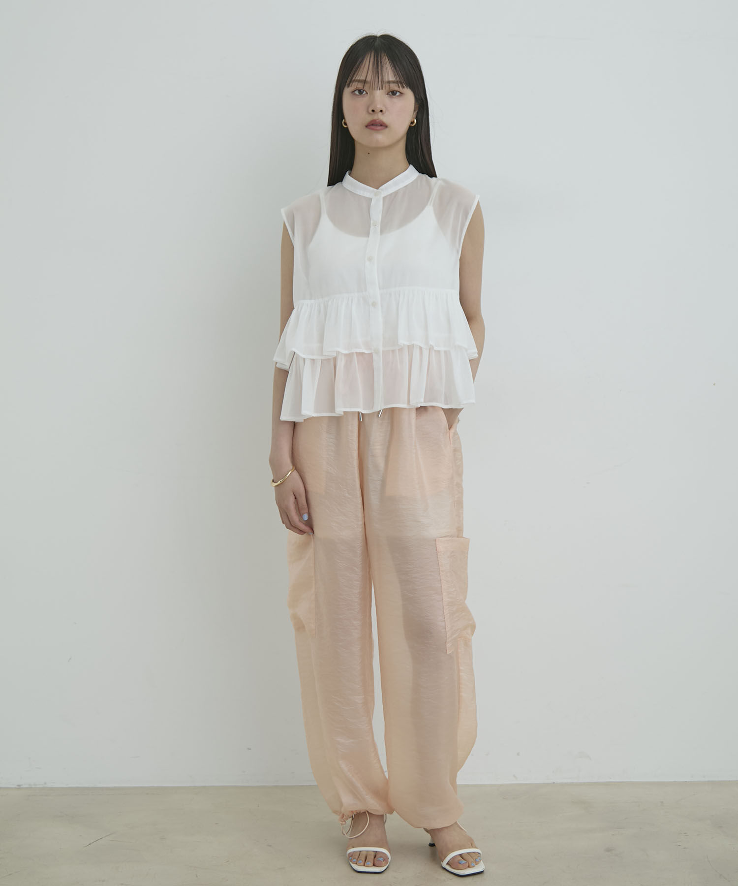 VIS「【洗える】シアーカーゴパンツ」|カーゴ|