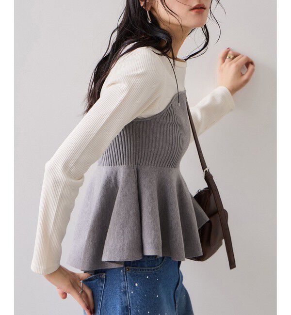 VIS「ペプラムニットドッキングプルオーバー」|ニット・セーター|