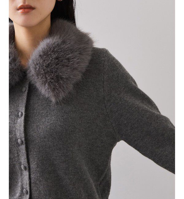 VIS「衿ファー取り外しカーディガン」|カーディガン|